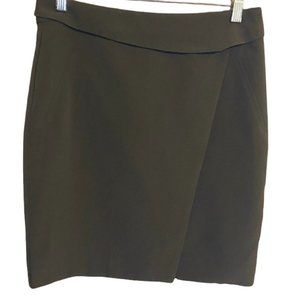 Very J Size Medium Olive Green Asymmetrical Mini Skirt Fully Lined Fold Waist